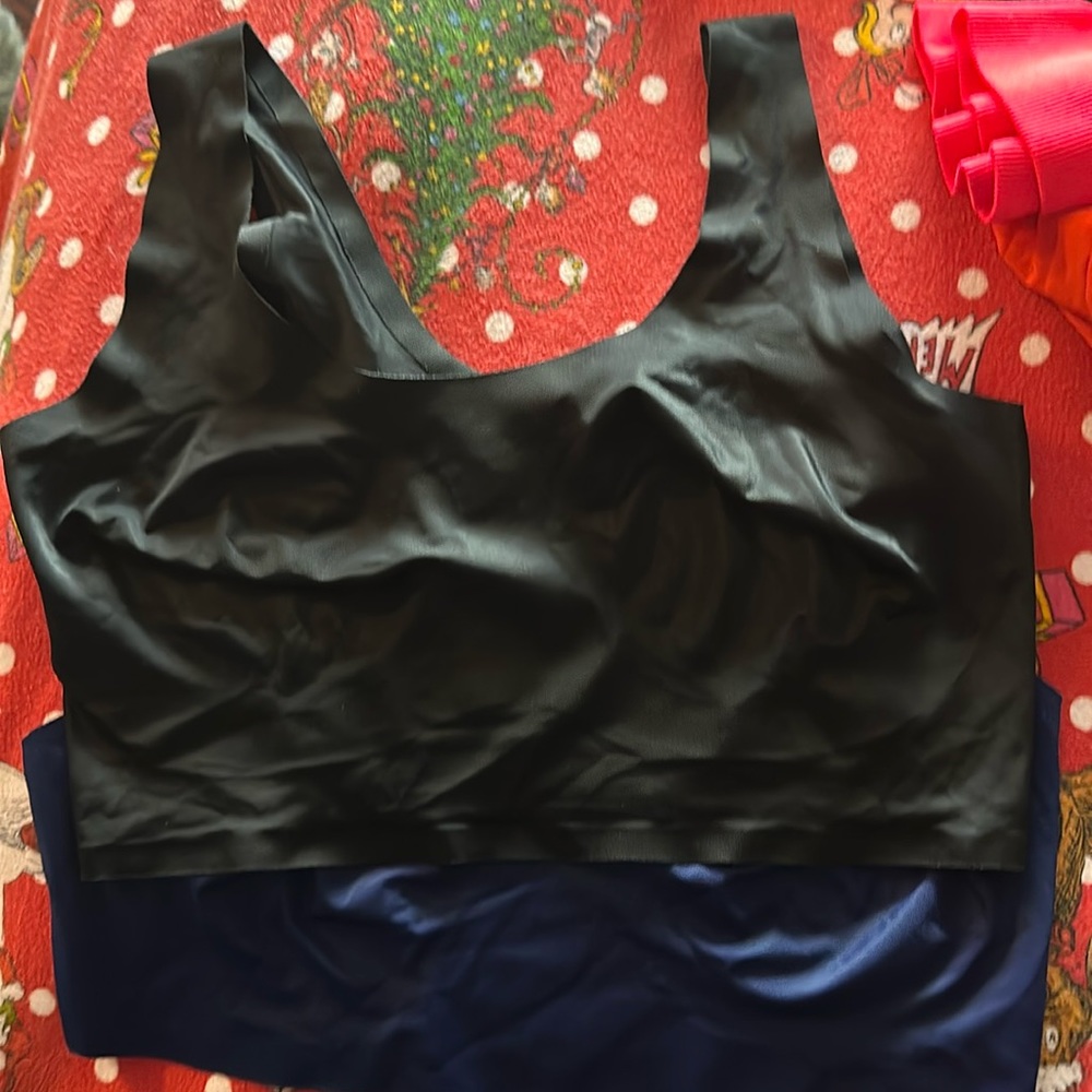 Victoria Secret 2 bralettes in blue and black.